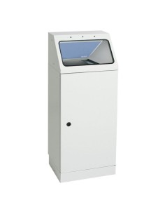 Abfalltrennung FP 45, Behälter zur Wandbefestigung, RAL 7035/ProPad taubenblau. Mit verzinktem Innenbehälter, 45 Liter.