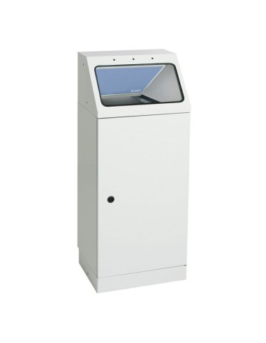 Abfalltrennung FP 45, Behälter zur Wandbefestigung, RAL 7035/ProPad taubenblau. Mit verzinktem Innenbehälter, 45 Liter.