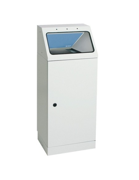 Abfalltrennung FP 45, Behälter zur Wandbefestigung, RAL 7035/ProPad taubenblau. Mit verzinktem Innenbehälter, 45 Liter.