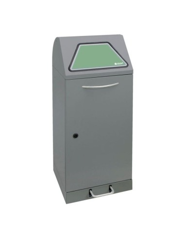Abfalltrennung Modul-Vario 75, graualu-struktur, ProSlide-System, 75 Liter, Trethebel
