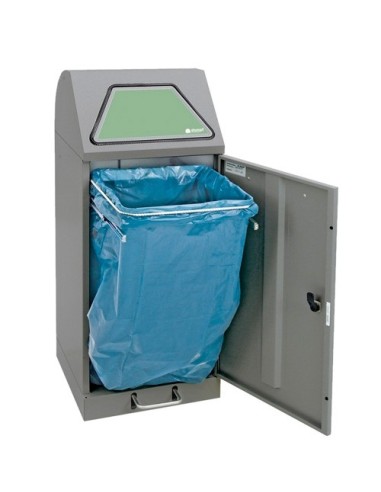 Abfalltrennung Modul-Vario 75, graualu-struktur, ProSlide-System, 75 Liter, Trethebel