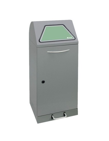 Abfalltrennung Modul-Vario 75, graualu-struktur, ProSlide-System, 75 Liter, Trethebel