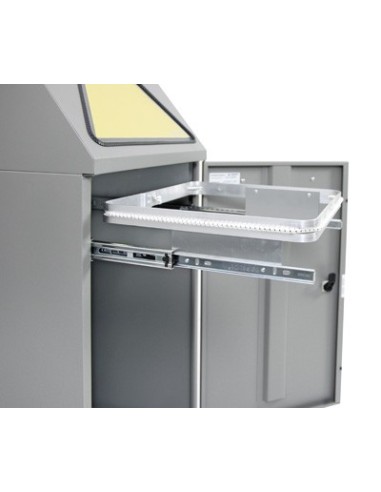 Abfalltrennung Modul-Vario 75, graualu-struktur, ProSlide-System, 75 Liter, Trethebel