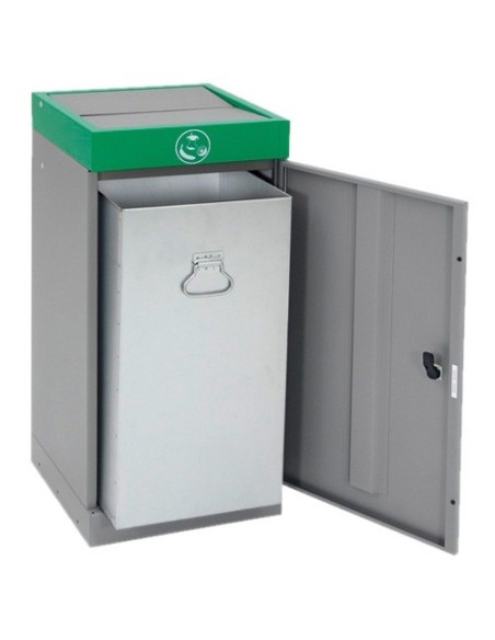 Abfalltrennung ProTec-Plus, graualu/6024, verz. Innenbehälter, 70 Liter