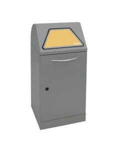 Abfalltrennung Modul-Vario 60, graualu-struktur, ProSlide-System, 60 Liter