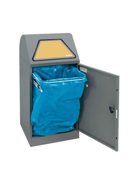 Abfalltrennung Modul-Vario 60, graualu-struktur, ProSlide-System, 60 Liter