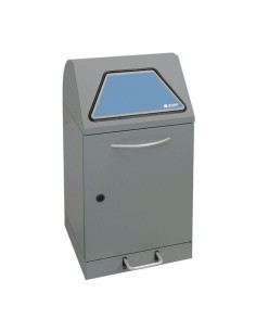 Abfalltrennung Modul-Vario 45, graualu-struktur, ProSlide-System, 45 Liter, Trethebel