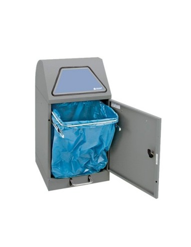 Abfalltrennung Modul-Vario 45, graualu-struktur, ProSlide-System, 45 Liter, Trethebel