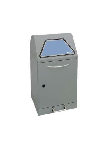 Abfalltrennung Modul-Vario 45, graualu-struktur, ProSlide-System, 45 Liter, Trethebel