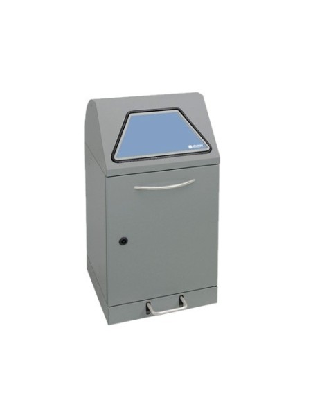 Abfalltrennung Modul-Vario 45, graualu-struktur, ProSlide-System, 45 Liter, Trethebel