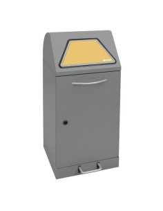 Abfalltrennung Modul-Vario 60, graualu-struktur, ProSlide-System, 60 Liter, Trethebel