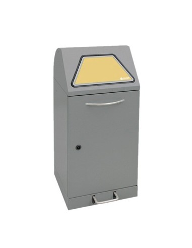 Abfalltrennung Modul-Vario 60, graualu-struktur, ProSlide-System, 60 Liter, Trethebel