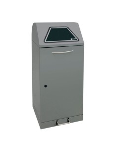 Abfalltrennung Modul-Vario 120, graualu-struktur, verz. Innenbehälter, 120 Liter, Trethebel