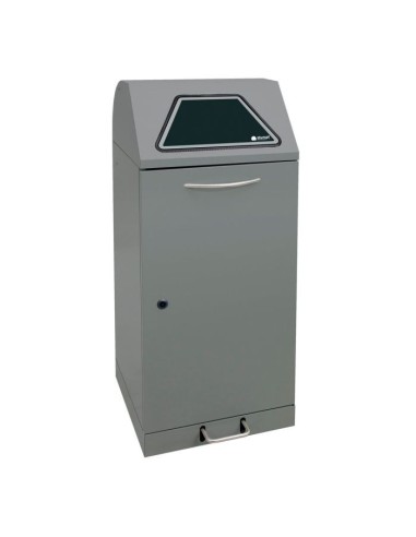 Abfalltrennung Modul-Vario 120, graualu-struktur, verz. Innenbehälter, 120 Liter, Trethebel