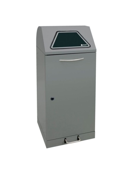 Abfalltrennung Modul-Vario 120, graualu-struktur, verz. Innenbehälter, 120 Liter, Trethebel