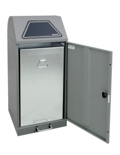 Abfalltrennung Modul-Vario 120, graualu-struktur, verz. Innenbehälter, 120 Liter, Trethebel 2