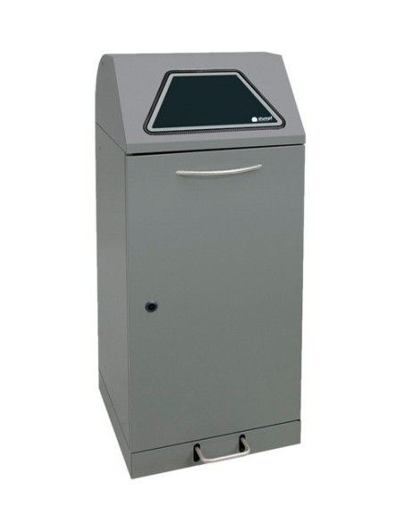 Abfalltrennung Modul-Vario 120, graualu-struktur, verz. Innenbehälter, 120 Liter, Trethebel