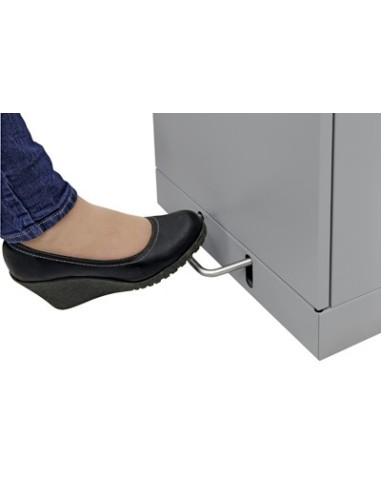 Abfalltrennung Modul-Vario 120, graualu-struktur, verz. Innenbehälter, 120 Liter, Trethebel