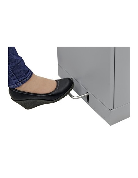 Abfalltrennung Modul-Vario 120, graualu-struktur, verz. Innenbehälter, 120 Liter, Trethebel