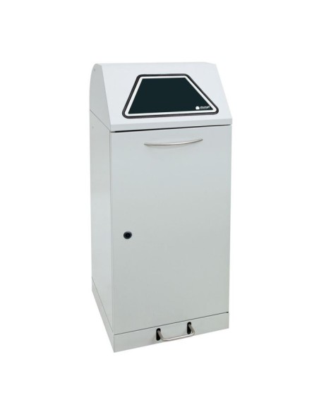 Abfalltrennung Modul-Vario 120, lichtgrau, ProSlide-System, 120 Liter, Trethebel