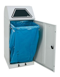 Abfalltrennung Modul-Vario 120, lichtgrau, ProSlide-System, 120 Liter, Trethebel 2