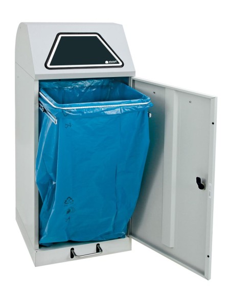 Abfalltrennung Modul-Vario 120, lichtgrau, ProSlide-System, 120 Liter, Trethebel