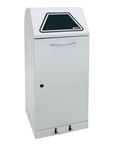 Abfalltrennung Modul-Vario 120, lichtgrau, ProSlide-System, 120 Liter, Trethebel