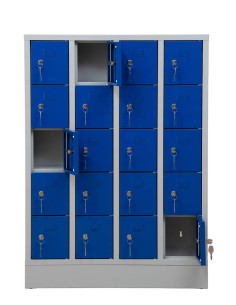 Wolfstahl Schliessfachschrank Stahl 20 Schliessfächer Zylinderschloss 80 x 15 x 110 cm 2