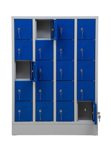 Wolfstahl Schliessfachschrank Stahl 20 Schliessfächer Zylinderschloss 80 x 15 x 110 cm