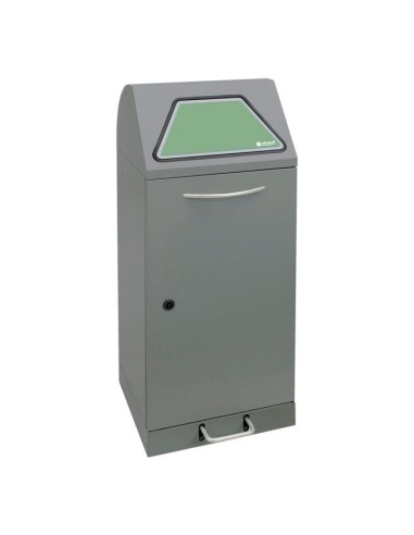 Abfalltrennung Modul-Vario 75 graualu-struktur, verz. Innenbehälter, 75 Liter, Trethebel