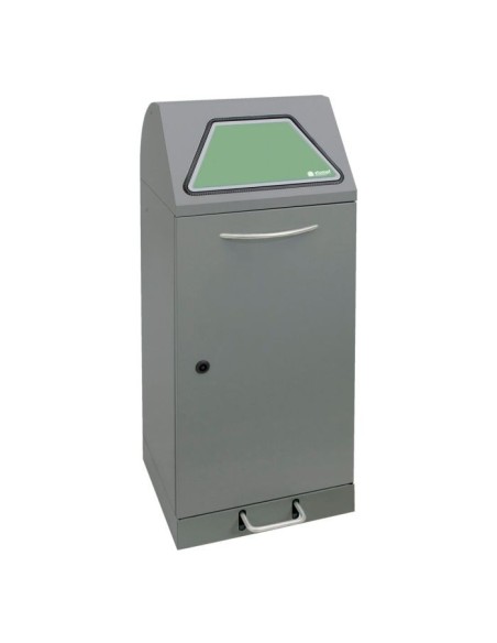 Abfalltrennung Modul-Vario 75 graualu-struktur, verz. Innenbehälter, 75 Liter, Trethebel