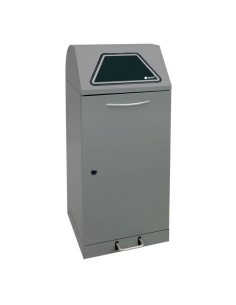 Abfalltrennung Modul-Vario 120, graualu-struktur, ProSlide-System, 120 Liter, Trethebel