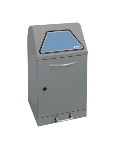 Abfalltrennung Modul-Vario 45, graualu-struktur, verz. Innenbehälter, 45 Liter, Trethebel