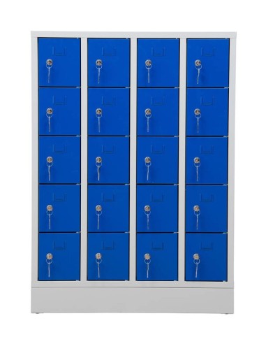 Wolfstahl Schliessfachschrank Stahl 20 Schliessfächer Zylinderschloss 80 x 15 x 110 cm