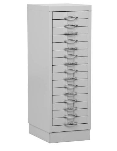 Wolfstahl Schubladenschrank Stahl A4 15 Schubladen lichtgrau 30 x 40 x 90 cm