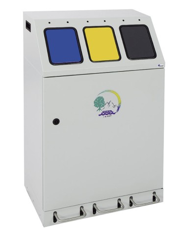 Abfalltrennung Triplex,  3-fach Sammler  mit Fusshebel