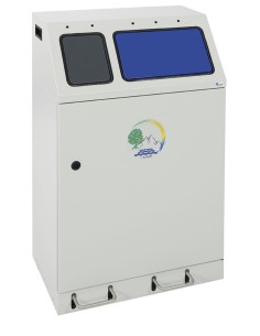 Abfalltrennung Duplex,  2-fach Sammler mit Fusshebel