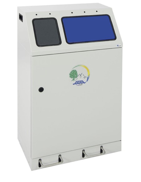 Abfalltrennung Duplex,  2-fach Sammler mit Fusshebel