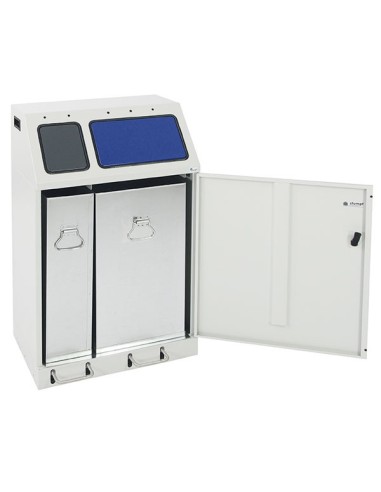 Abfalltrennung Duplex,  2-fach Sammler mit Fusshebel