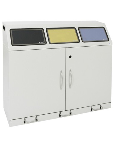 Abfalltrennung Flex-M-3fach-Sammelstation mit Fusshebel