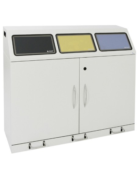 Abfalltrennung Flex-M-3fach-Sammelstation mit Fusshebel