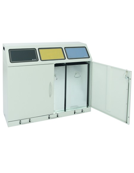Abfalltrennung Flex-M-3fach-Sammelstation mit Fusshebel