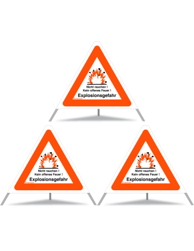 TRIOPAN Faltsignal 60 Tagesleuchtend mit Etui (3x Explosionsgefahr)