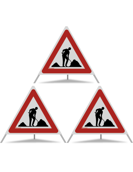 TRIOPAN Faltsignal 70 R2 Retro-reflektierend mit Etui (3x Baustelle)