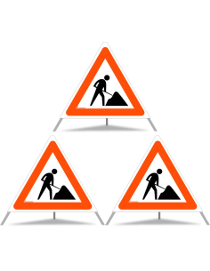 TRIOPAN Faltsignal 70 Tagesleuchtend mit Etui (3x Baustelle)