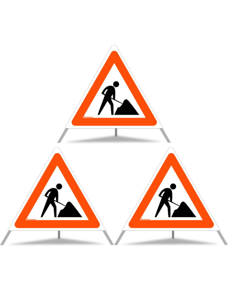 TRIOPAN Faltsignal 70 Tagesleuchtend mit Etui (3x Baustelle)