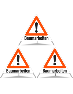 TRIOPAN Faltsignal 70 Tagesleuchtend mit Etui (3x Baumarbeiten)