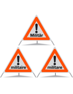 TRIOPAN Faltsignal 90 R1 Reflektierend Kombi mit Etui (Militär - militaire - militare)