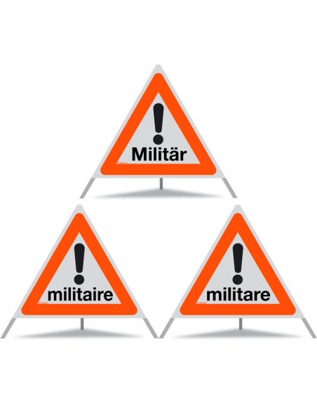 TRIOPAN Faltsignal 90 R1 Reflektierend Kombi mit Etui (Militär - militaire - militare)