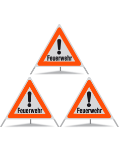 TRIOPAN Faltsignal 90 R1 Reflektierend mit Etui (3x Feuerwehr)